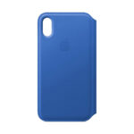 Apple iPhone X Leather Phaio Case - Electric Blue